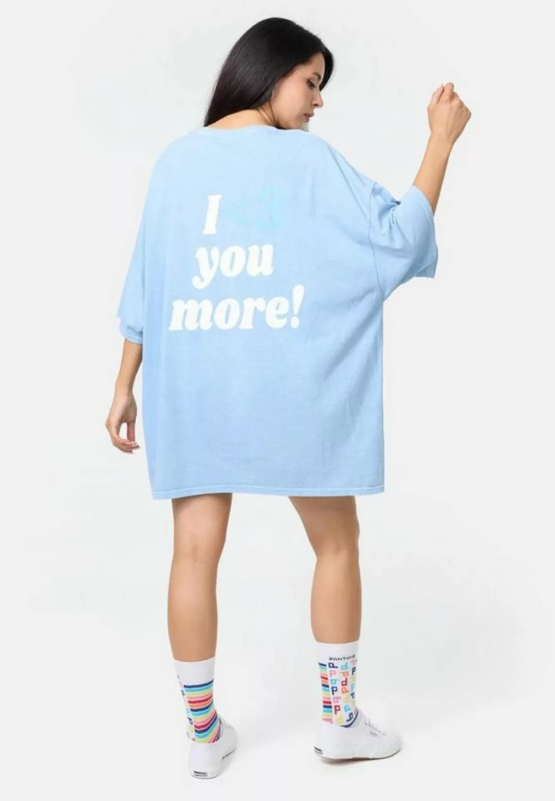 Worldclassca T-Shirt Worldclassca Oversized Print I Love T-Shirt lang Tee S günstig online kaufen