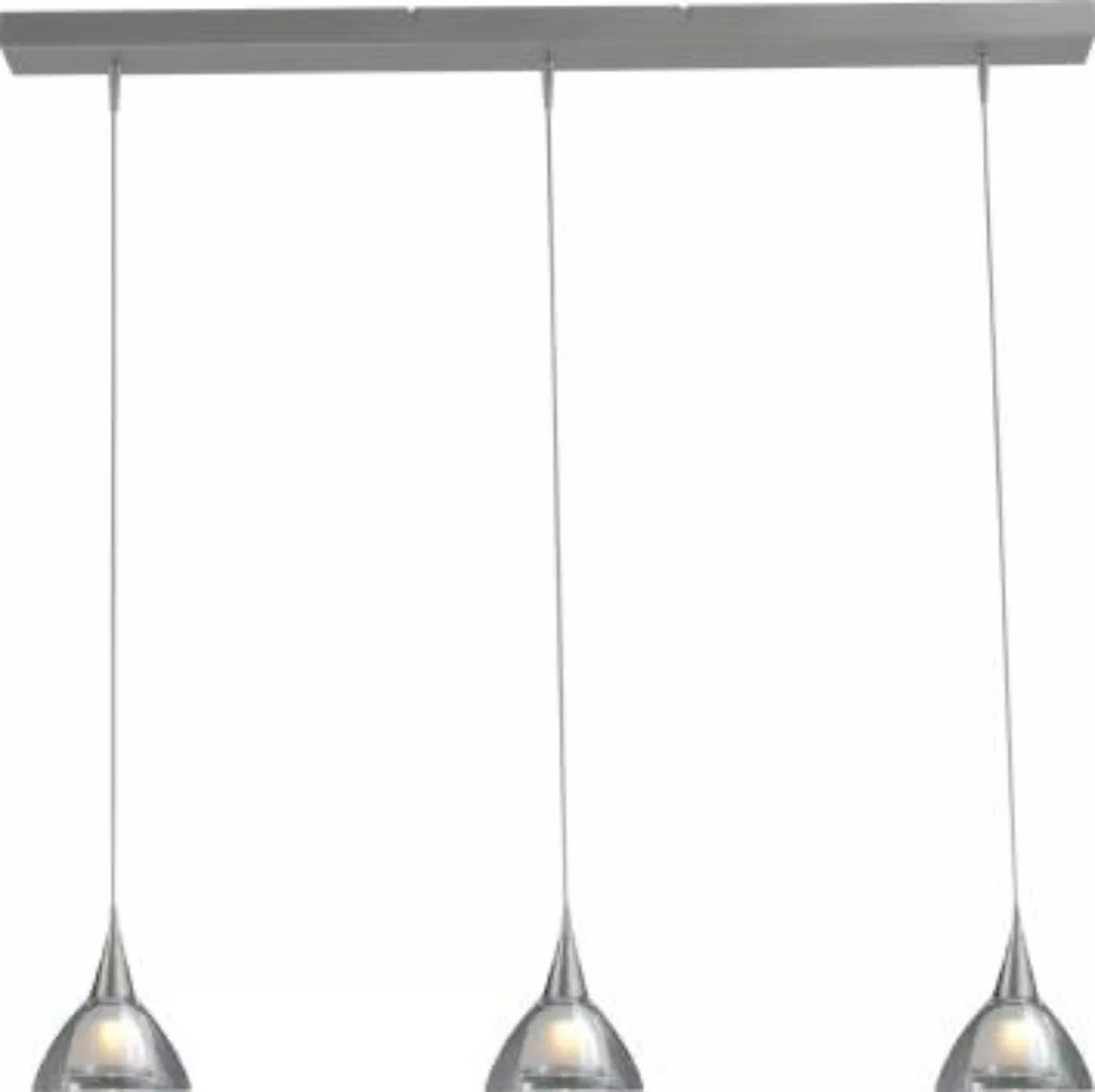 Moderne LED Hängelampe mit Glasschirm Nickel matt günstig online kaufen