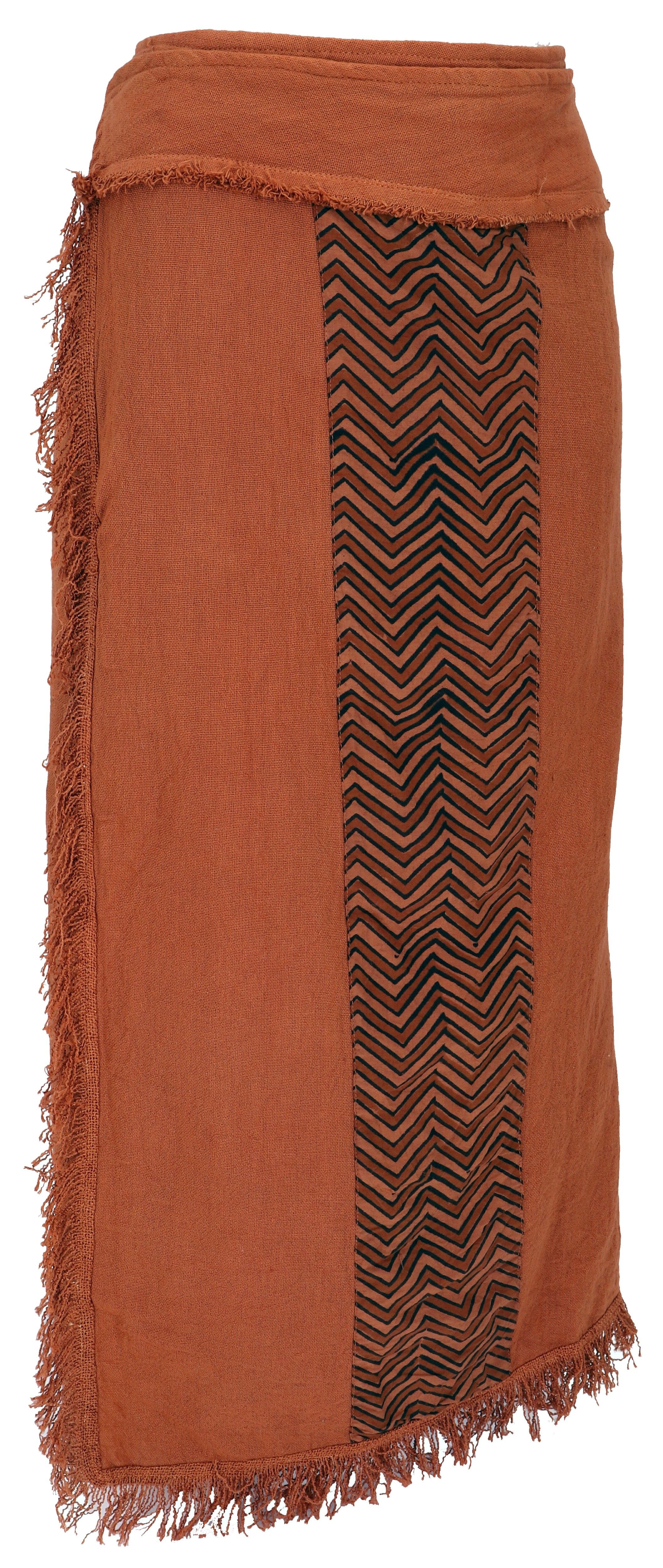 Guru-Shop Minirock Boho Wickelrock mit Tribaldruck günstig online kaufen