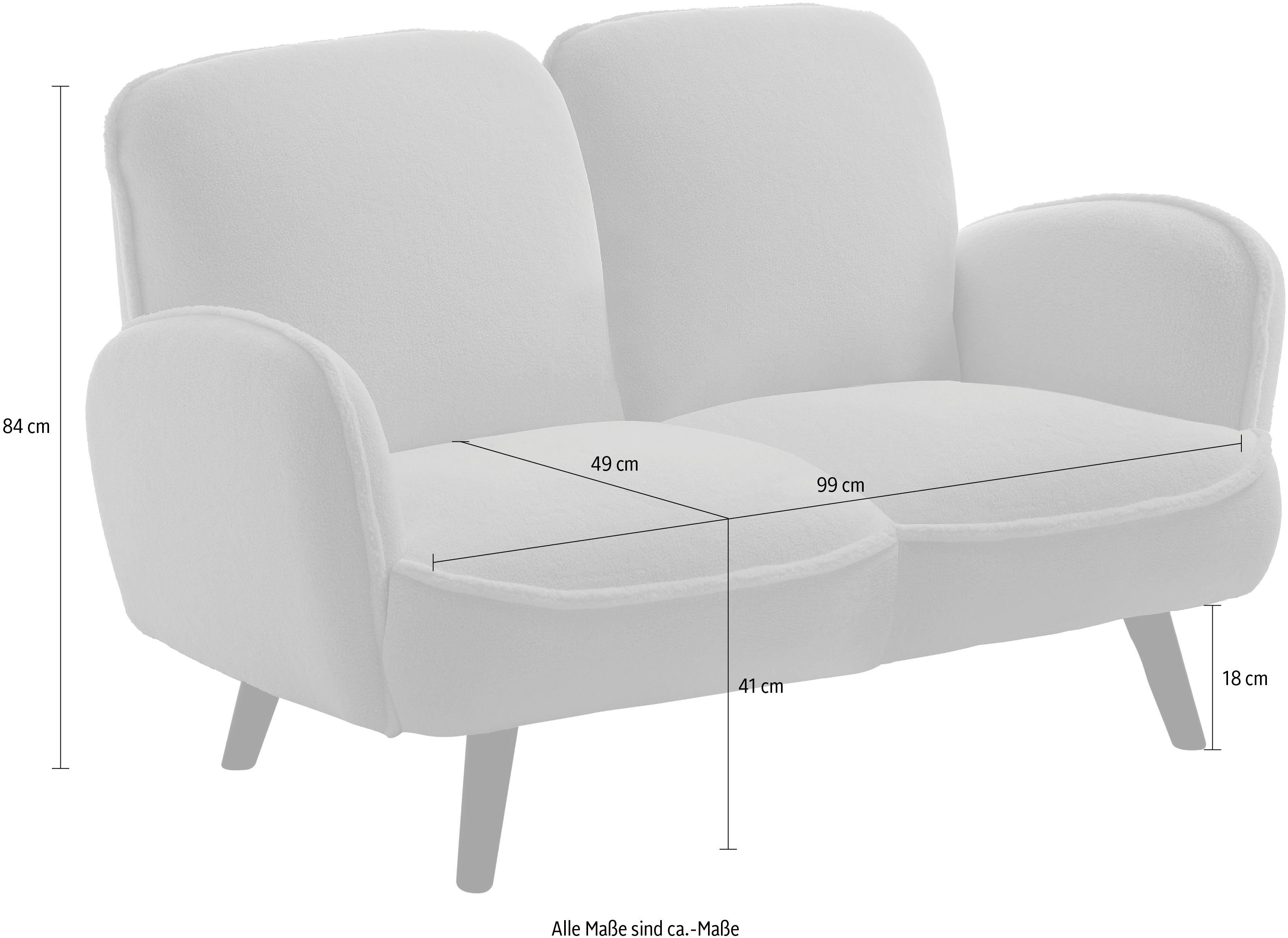 ATLANTIC home collection 2-Sitzer "Ben", mit Wellenunterfederung, Massivhol günstig online kaufen