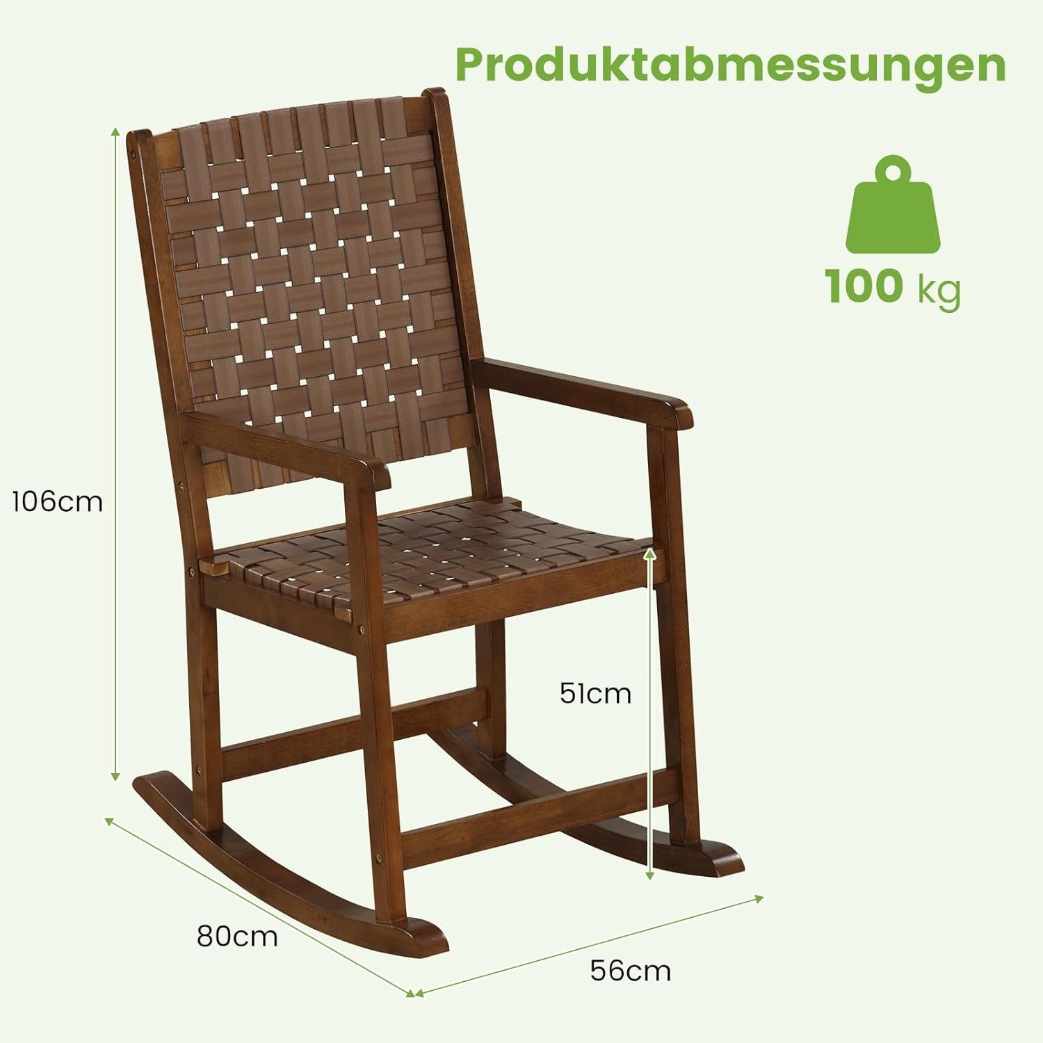 KOMFOTTEU Schaukelstuhl Gartenstuhl, mit Wippfunktion, bis günstig online kaufen
