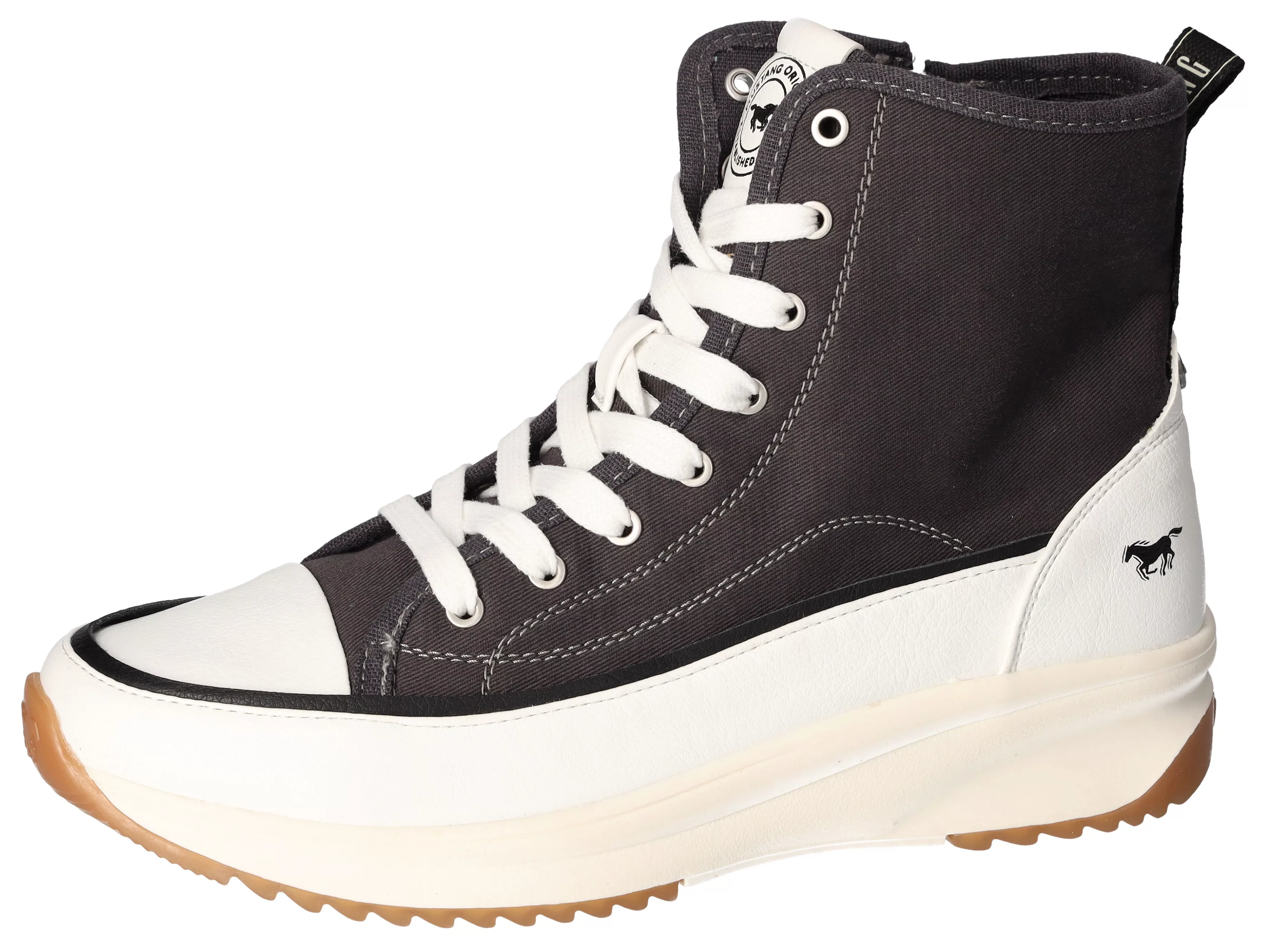 Mustang Shoes Schnürboots, Plateau, High Top-Sneaker, Freizeitschuh mit Rei günstig online kaufen