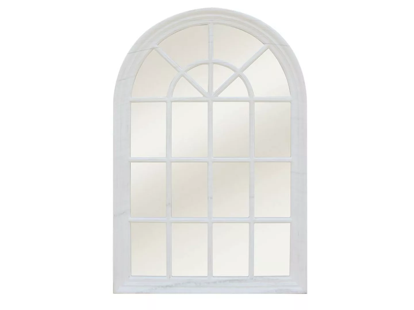 Wandspiegel Fensterspiegel - 120 x 80 cm - Paulowniaholz - Weiß - MONTESQUI günstig online kaufen