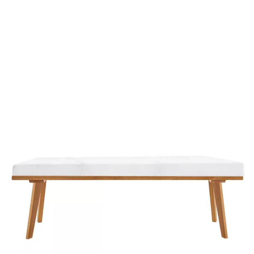 Bettbank aus Eiche Massivholz im Skandi Design 140 cm breit günstig online kaufen