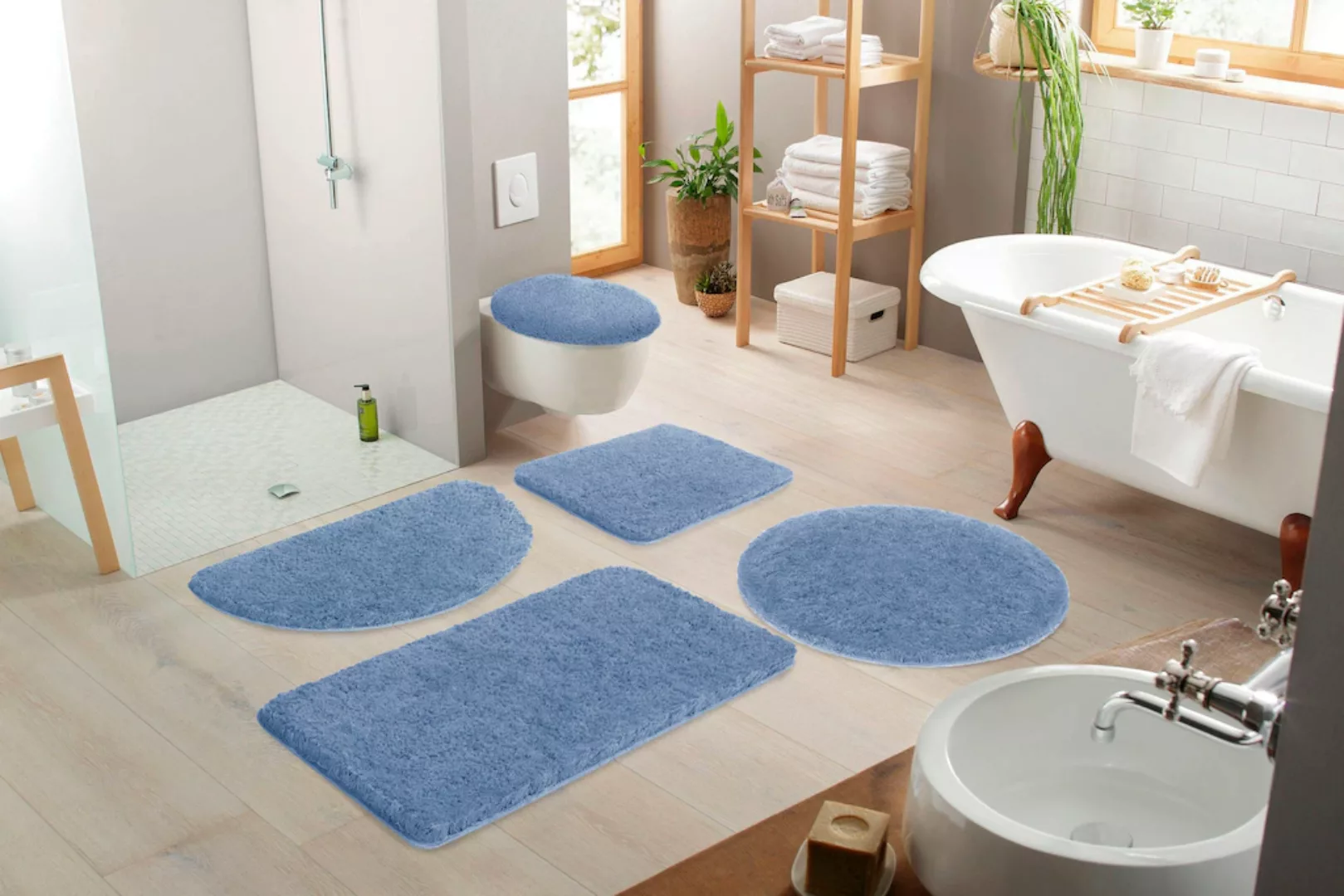 my home Badematte »Porto, sehr feiner Flor«, rutschhemmend beschichtet, fuß günstig online kaufen