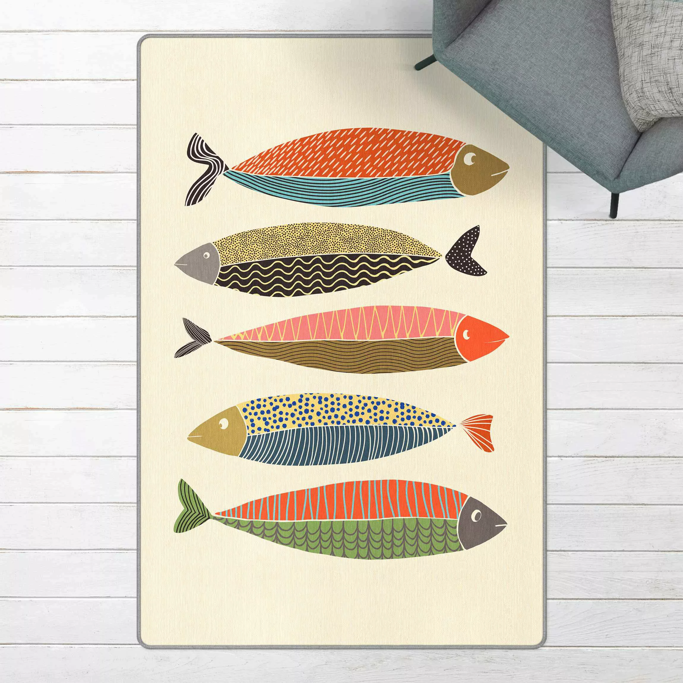 Teppich Fünf bunte Fische günstig online kaufen
