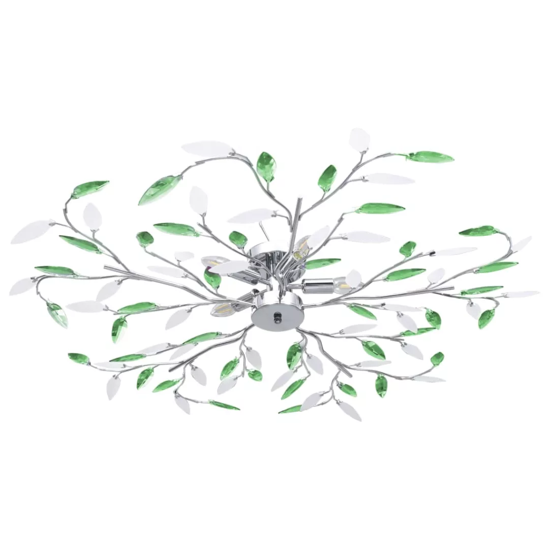 Deckenleuchte Mit Acrylglas-blätter Für 5 X E14-lampen Grün günstig online kaufen