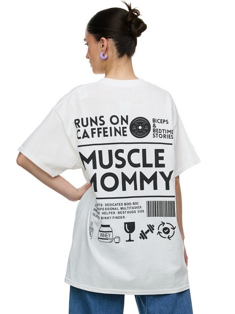 Worldclassca T-Shirt Worldclassca Oversized Print MUSCLE MOMMY T-Shirt lang günstig online kaufen