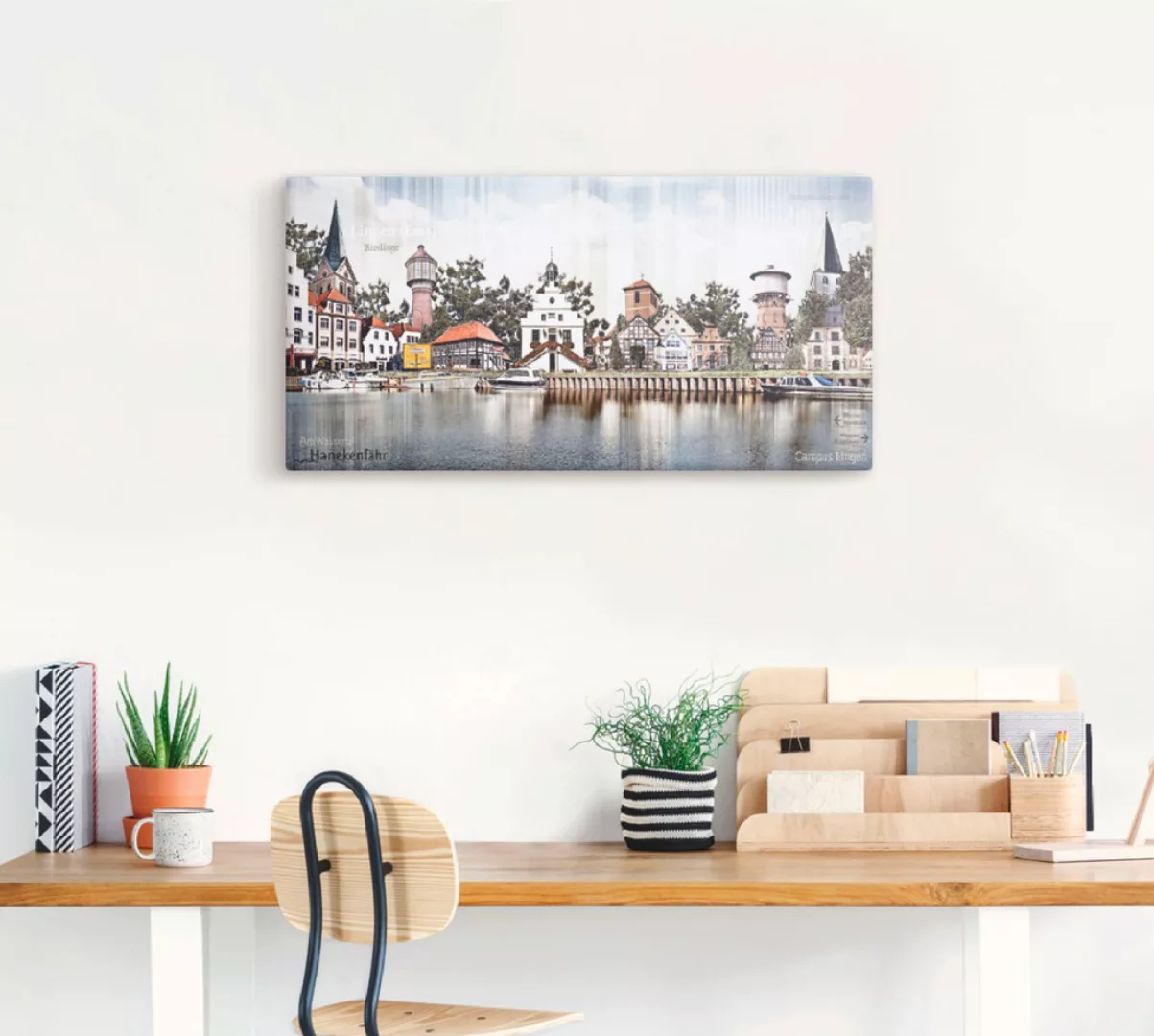 Artland Leinwandbild "Lingen Ems Skyline Collage", Deutschland, (1 St.), au günstig online kaufen