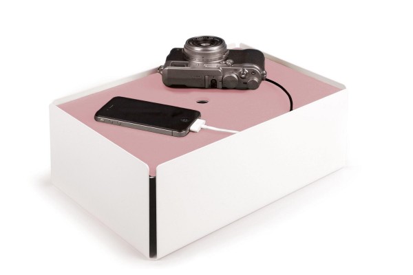 Kabelbox CHARGE-BOX weiß Leder rosé günstig online kaufen