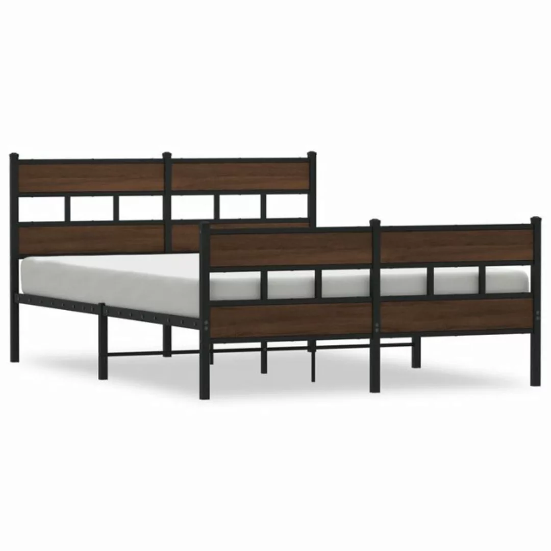 vidaXL Bett, Bettgestell ohne Matratze mit Kopf- und Fußteil 140x190 cm günstig online kaufen