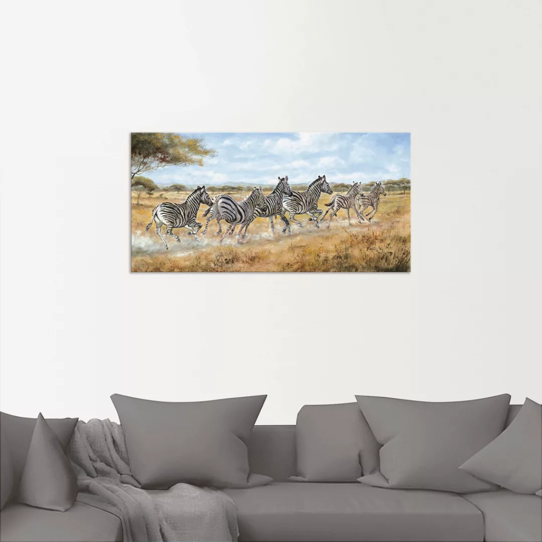 Artland Alu-Dibond-Druck "Laufende Zebras", Wildtiere, (1 St.) günstig online kaufen