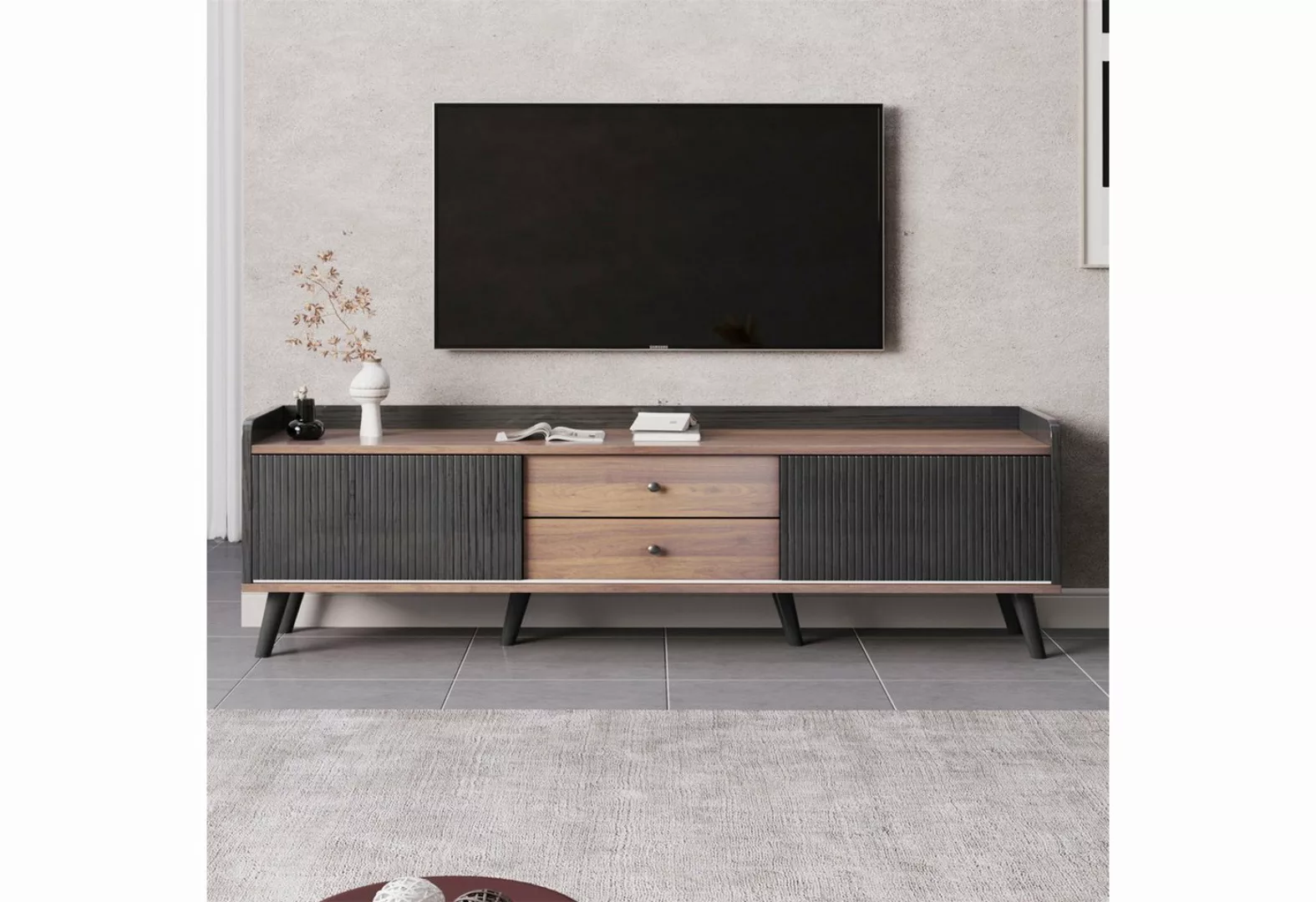 autolock TV-Schrank TV-Schrank mit zwei Schubladen mit zwei Schiebetüren günstig online kaufen