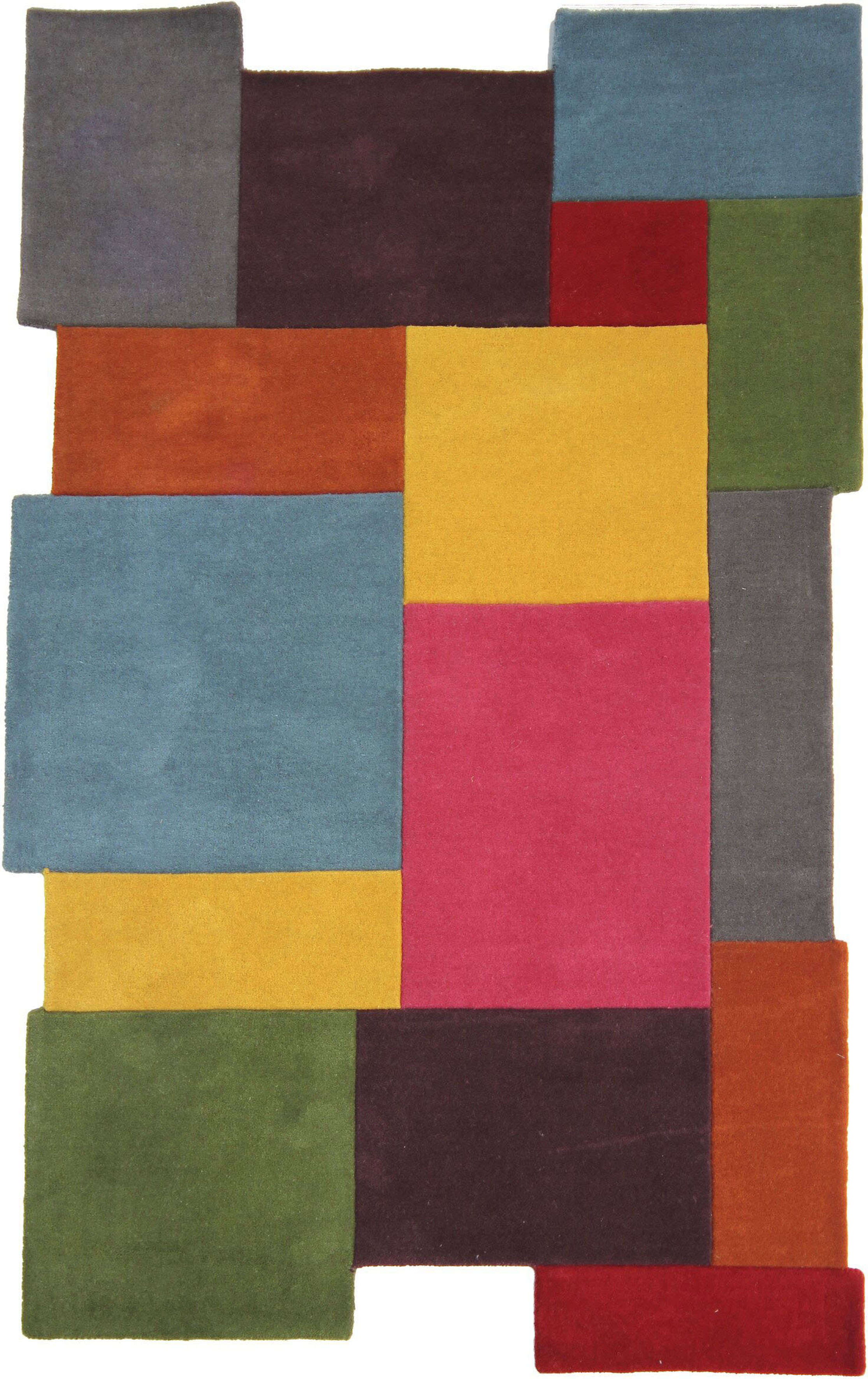 FLAIR RUGS Wollteppich »Abstract Collage«, rechteckig, 11 mm Höhe, 100% Wol günstig online kaufen