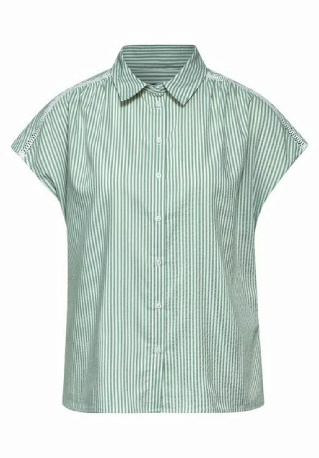 STREET ONE Blusenshirt LTD QR striped shirtcollar blo, soft moss green günstig online kaufen
