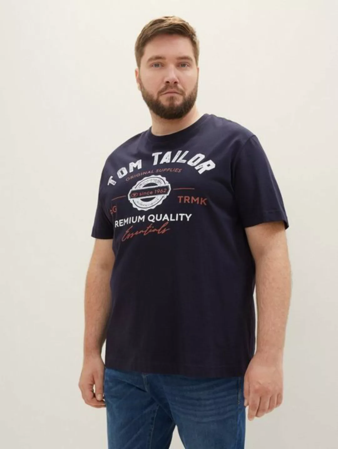 TOM TAILOR PLUS T-Shirt Plus Size - T-Shirt mit Logo Print günstig online kaufen