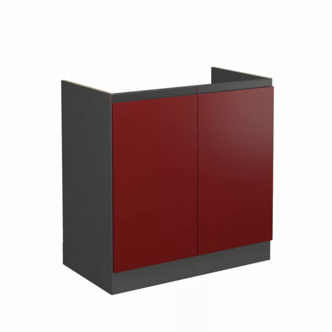 Vicco Spülenunterschrank R-Line, Rot/Anthrazit, 80 cm, AP Anthrazit günstig online kaufen