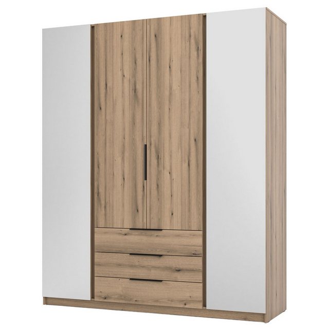 Selsey Kleiderschrank KAJA 4-türig mit Soft-Close, Kleiderstange und 11 Reg günstig online kaufen