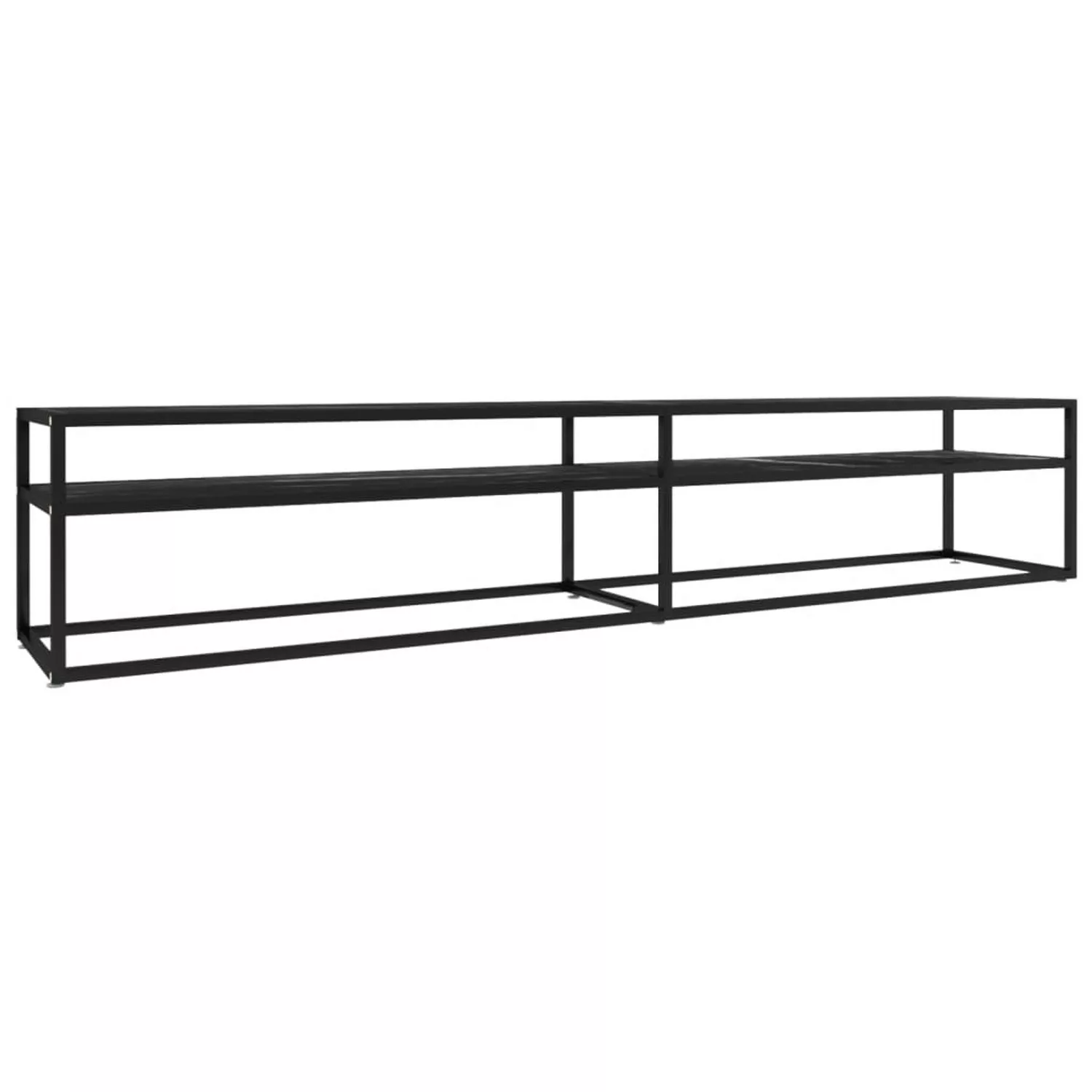 vidaXL TV-Schrank TV-Schrank Schwarz Marmor-Optik 220x40x40,5 cm Hartglas L günstig online kaufen