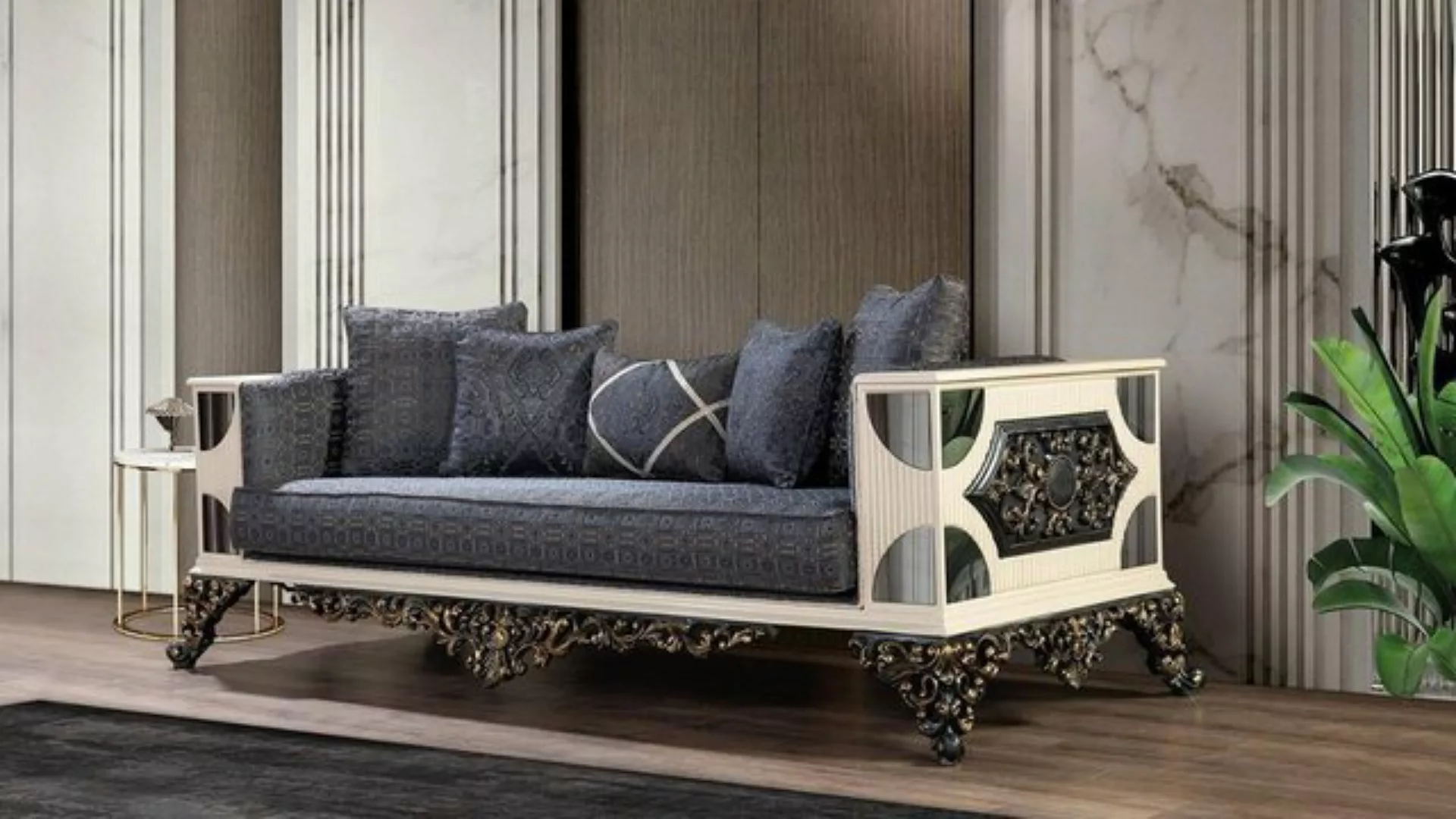 JVmoebel Sofa Luxus Sofa 3-Sitzer Stof Wohnzimmer Klassisch Design Sofas Po günstig online kaufen