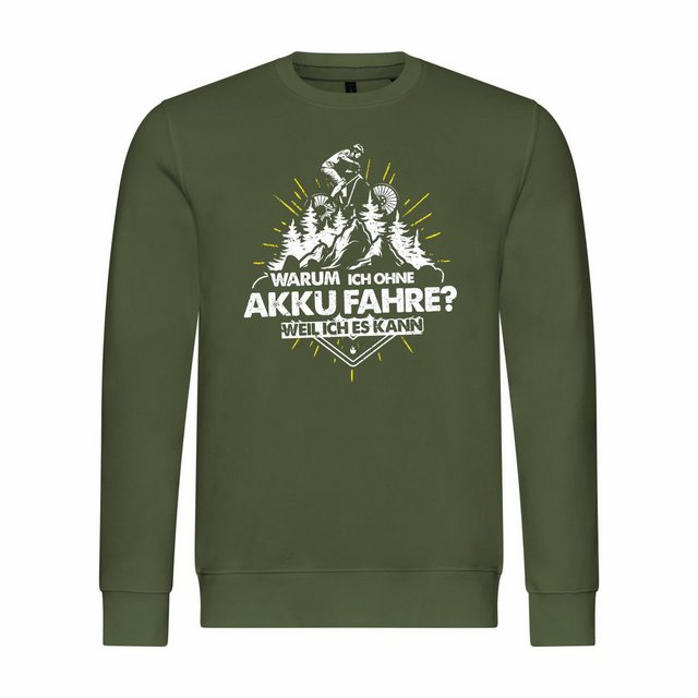 deinshirt Rundhalspullover Herren Sweatshirt Warum ich ohne Akku fahre - we günstig online kaufen