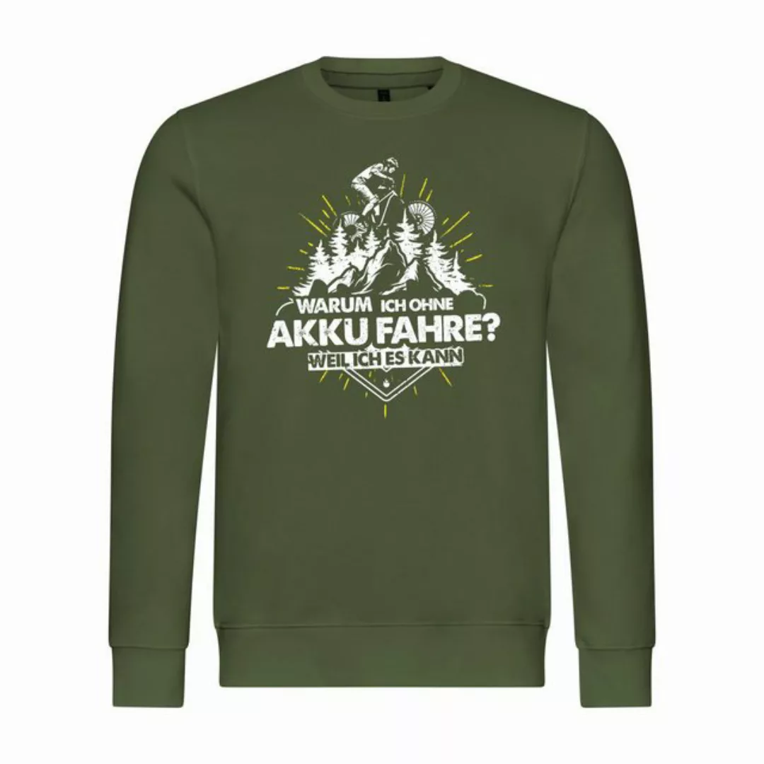 deinshirt Rundhalspullover Herren Sweatshirt Warum ich ohne Akku fahre - we günstig online kaufen