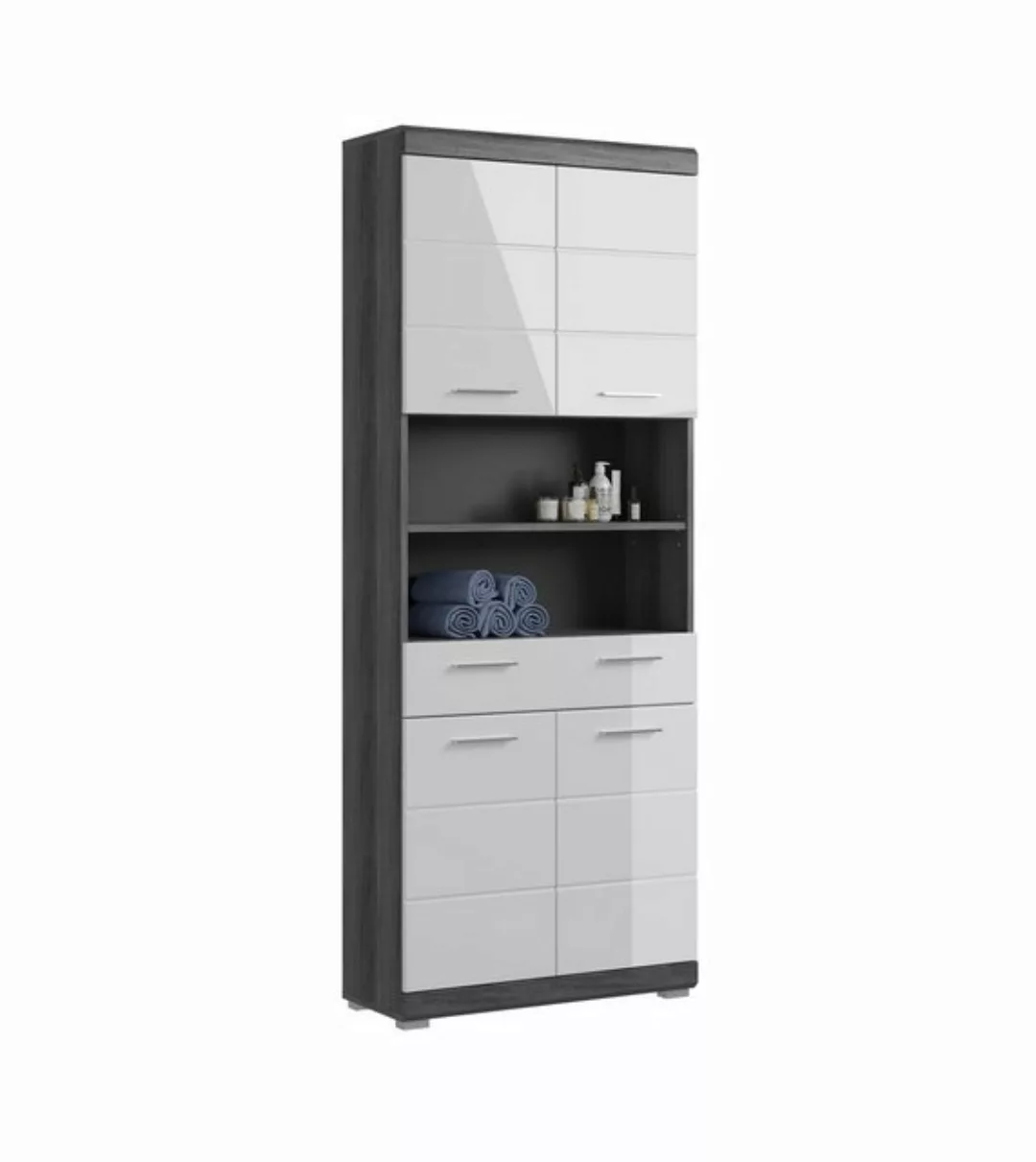 the kuup Hochschrank Hochschrank I Hochglanzfront Weiß I Korpus & Absetzung günstig online kaufen