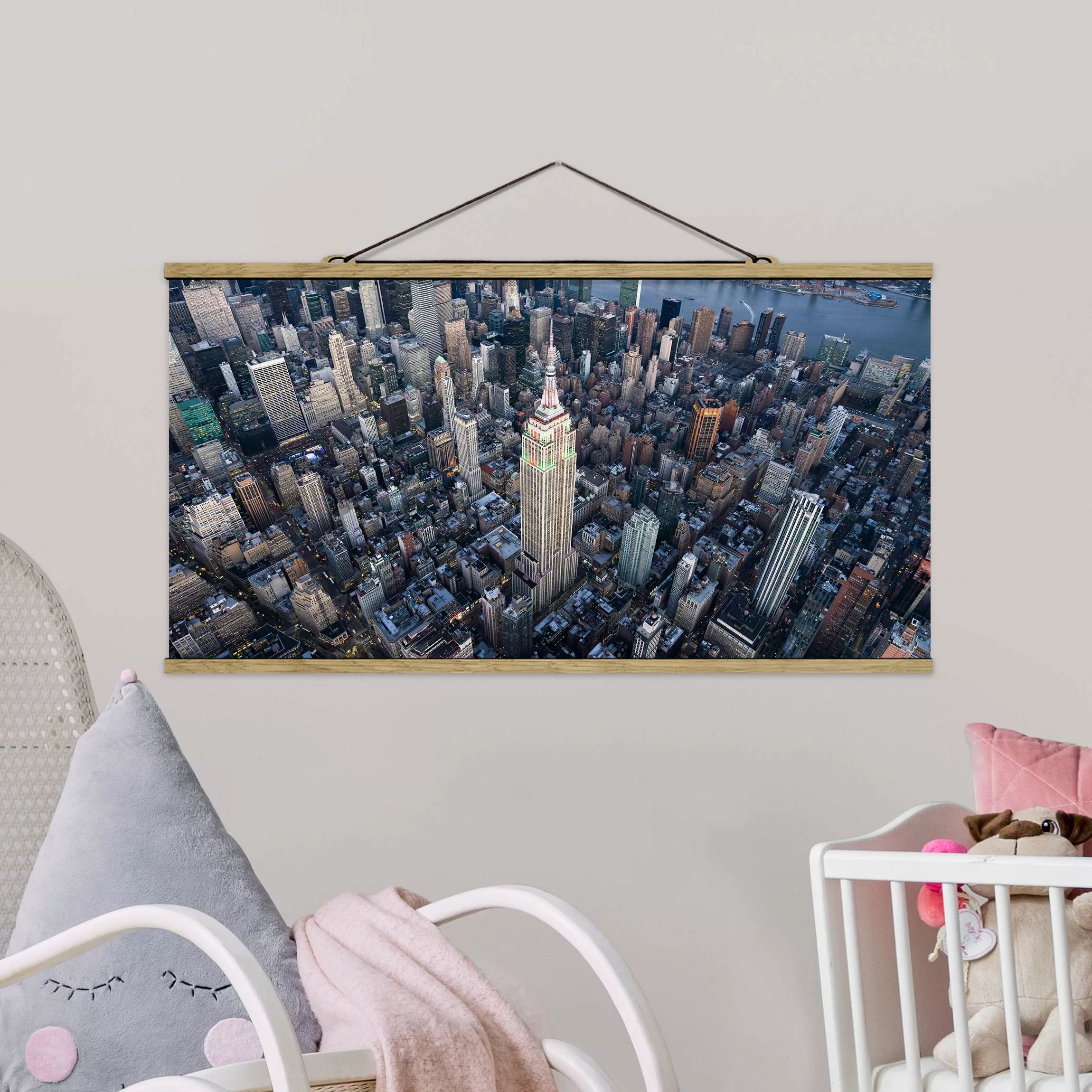 Stoffbild mit Posterleisten Empire State Of Mind günstig online kaufen