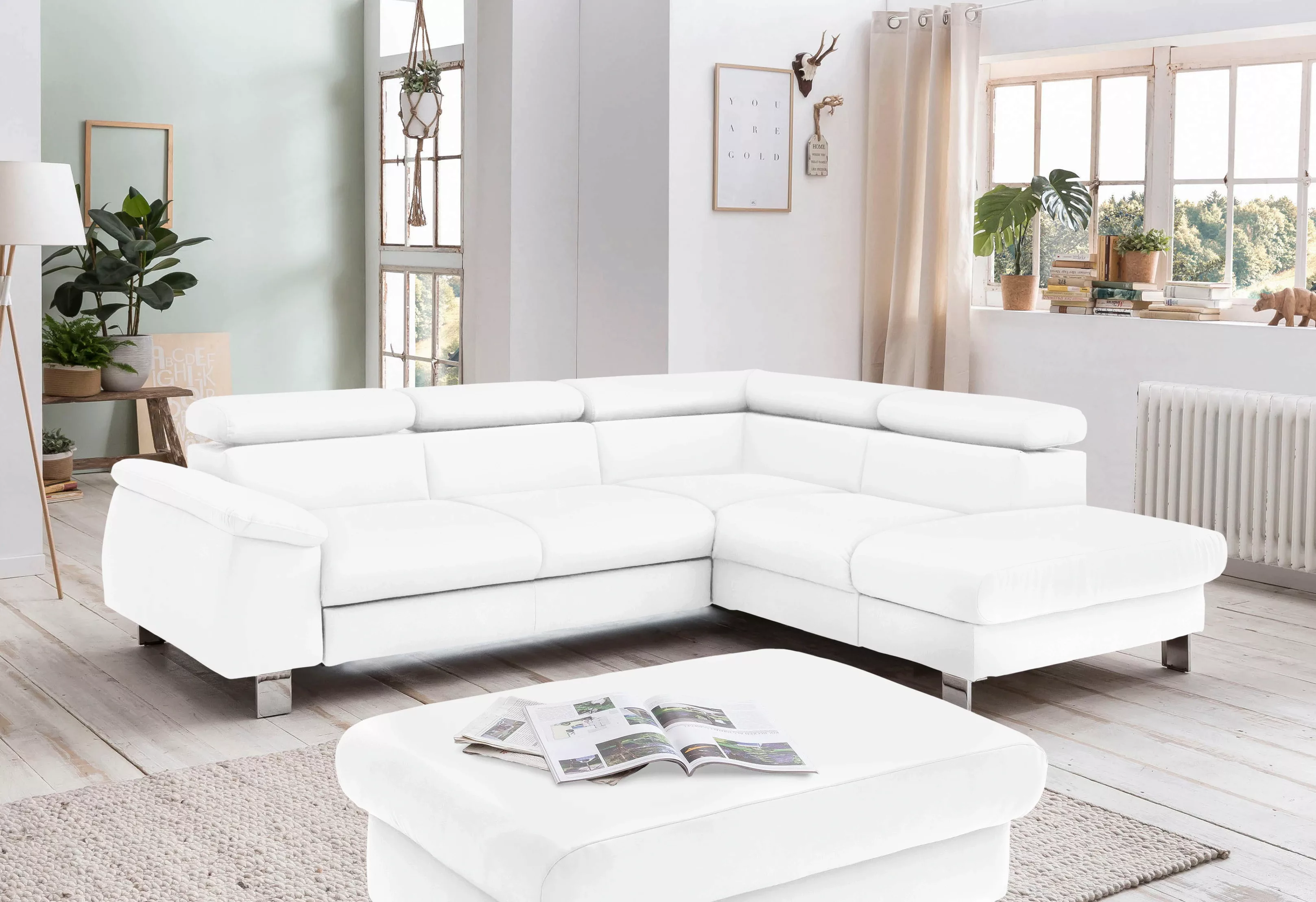 COTTA Ecksofa "Komaris L-Form mit Kopfteilverstellung", wahlweise mit Bettf günstig online kaufen