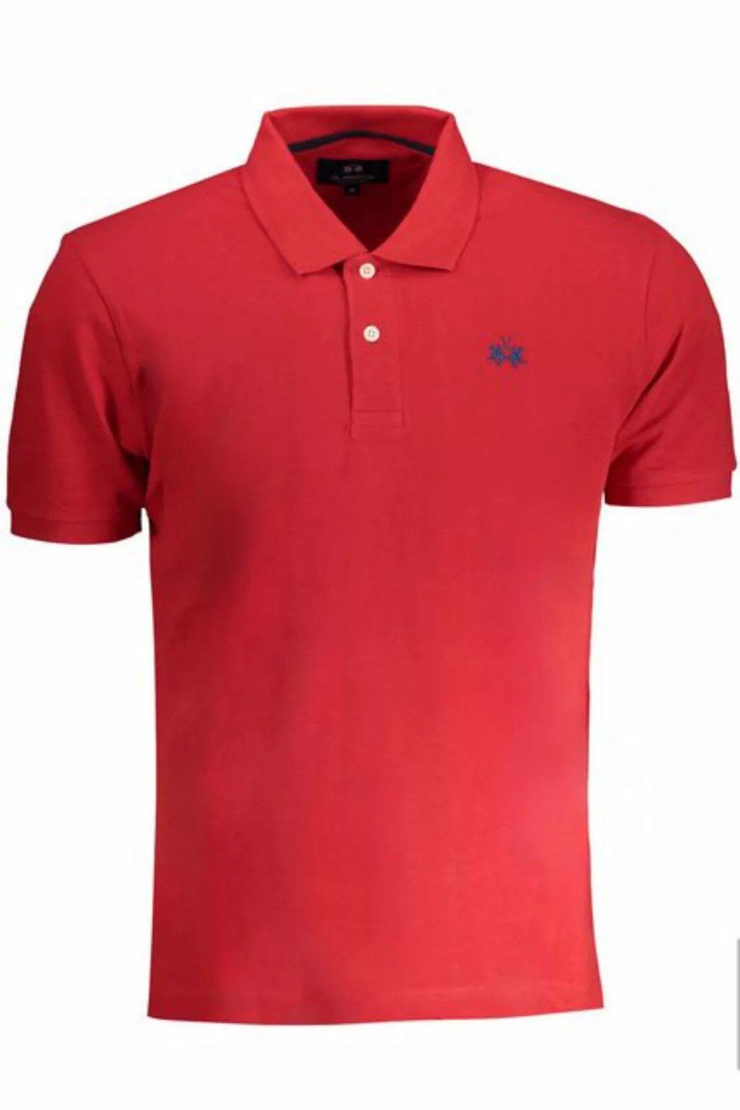 La Martina Poloshirt Herren Rot Polohemd Kurzarm mit Stickerei & Logo günstig online kaufen