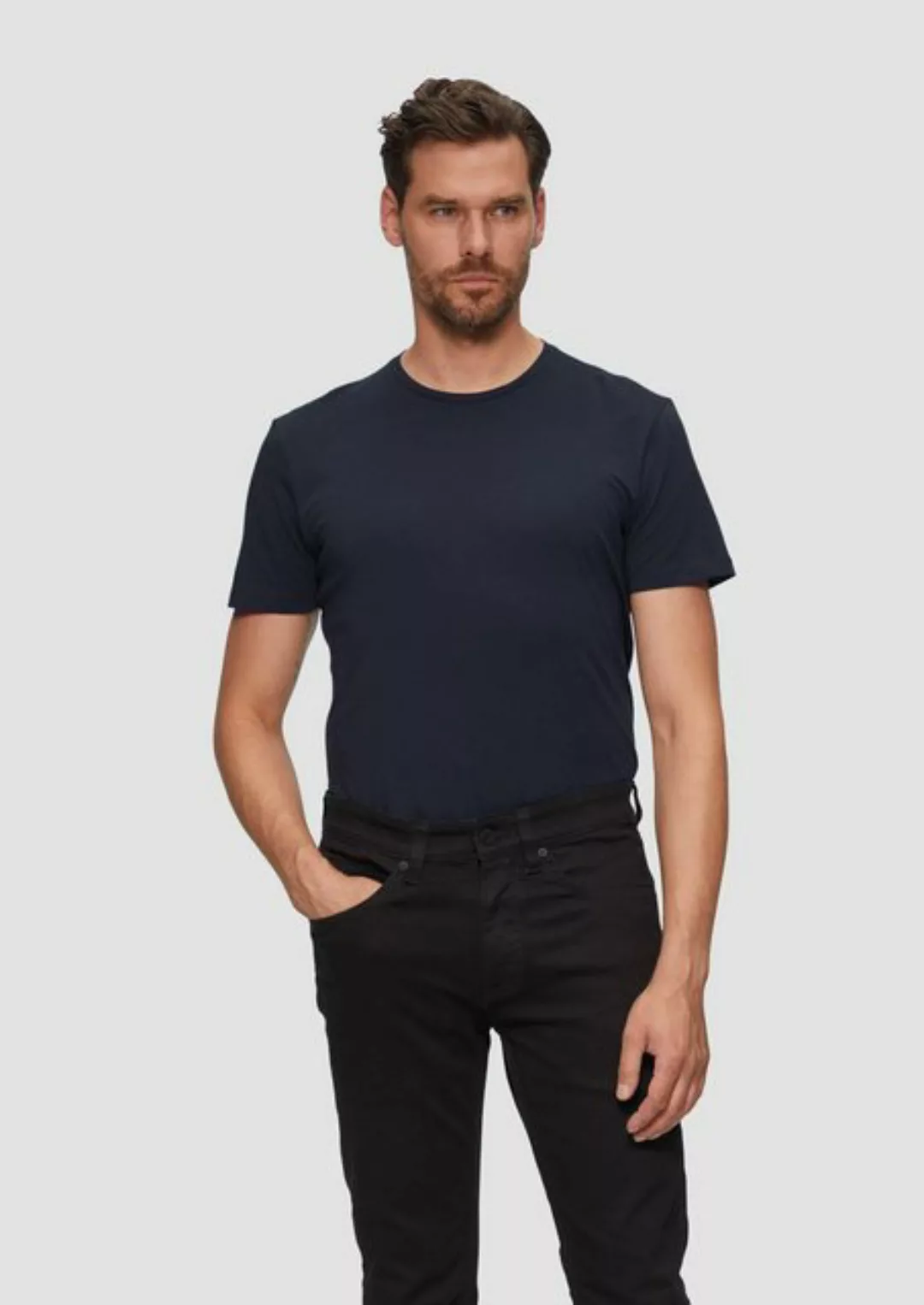 s.Oliver BLACK LABEL Kurzarmshirt T-Shirt aus Baumwollstretch günstig online kaufen