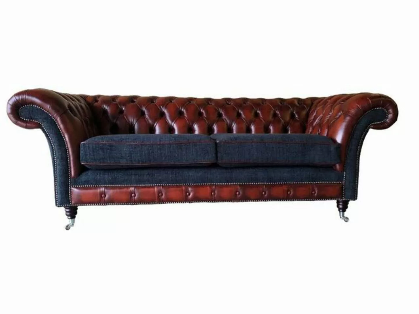 JVmoebel Sofa Design Sofa 3 Sitzer Braun Chesterfield Couch Leder Polster T günstig online kaufen
