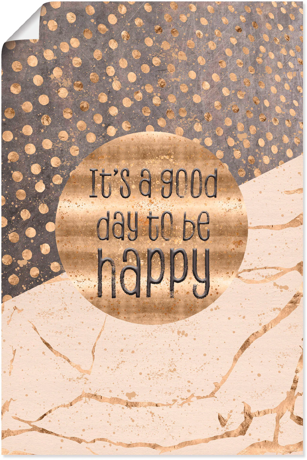 Artland Wandbild "Ein guter Tag um glücklich zu sein", Sprüche & Texte, (1 günstig online kaufen