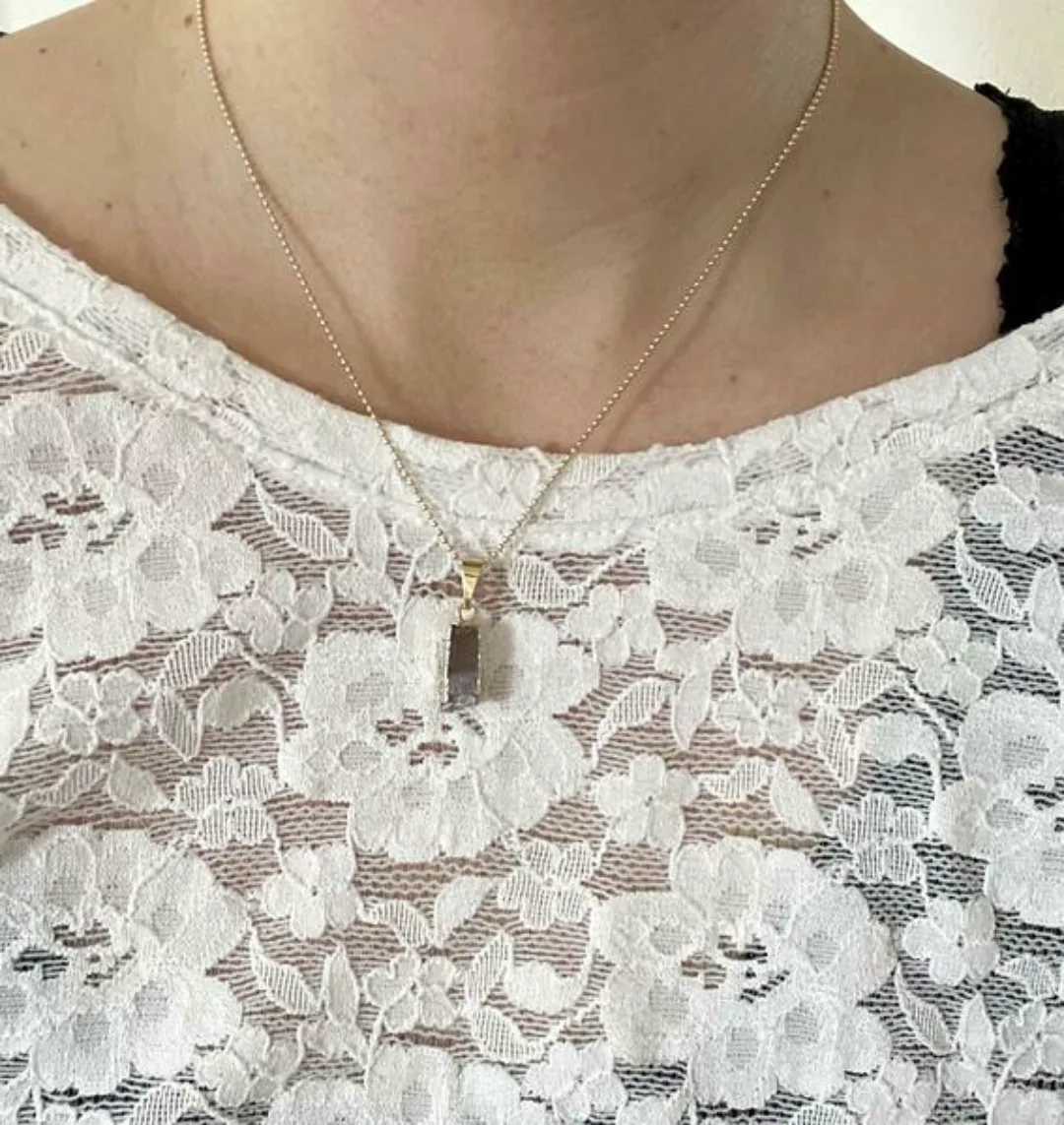 Arwen Schmal – Vergoldete Amethyst Halskette günstig online kaufen