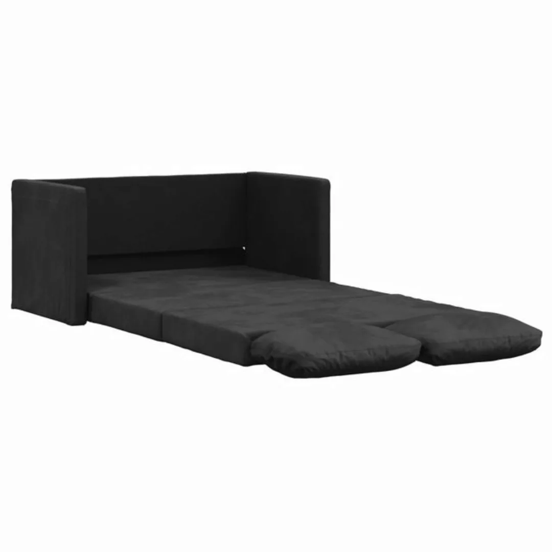 vidaXL Sofa Bodensofa mit Schlaffunktion Schwarz 122x204x55 cm Samt günstig online kaufen