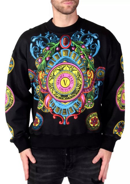 Versace Jeans Couture Sweatshirt Oversize Logo Pullover Sweater All-Over-Pr günstig online kaufen