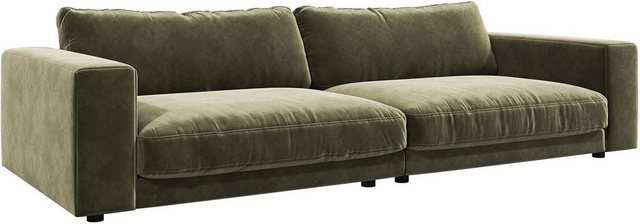 DELIFE Big-Sofa Cubico, Samt Olive 290x120 Big-Sofa günstig online kaufen