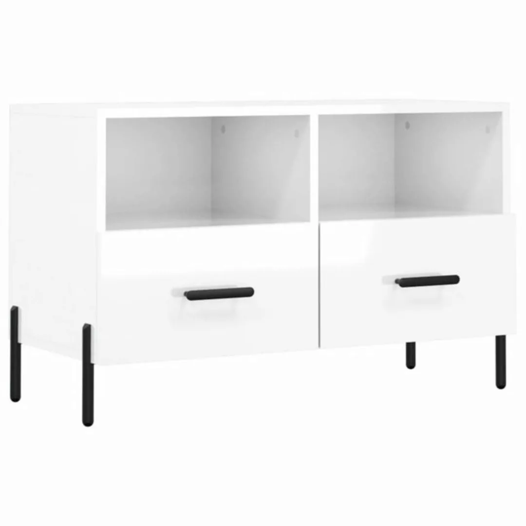 vidaXL TV-Schrank TV-Schrank Hochglanz-Weiß 80x36x50 cm Holzwerkstoff (1-St günstig online kaufen