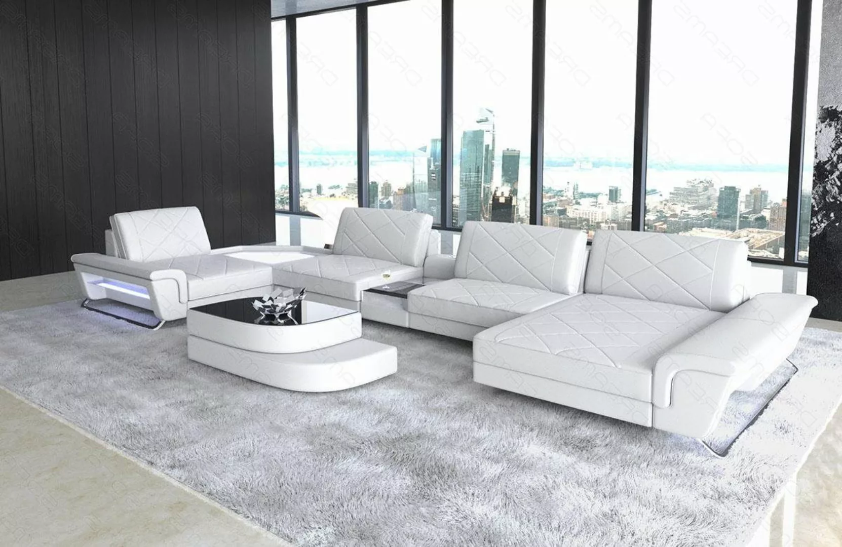 Sofa Dreams Wohnlandschaft Leder Couch Sofa Ferrara Ledersofa mit günstig online kaufen