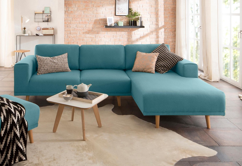 Home affaire Ecksofa "Lasse L-Form", im scandinavischen Stil mit Holzfüßen günstig online kaufen