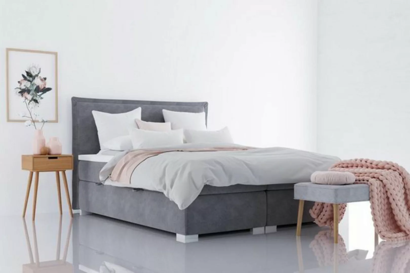 JVmoebel Boxspringbett Schlafzimmer Doppelbett Modern Möbel Designer Polste günstig online kaufen