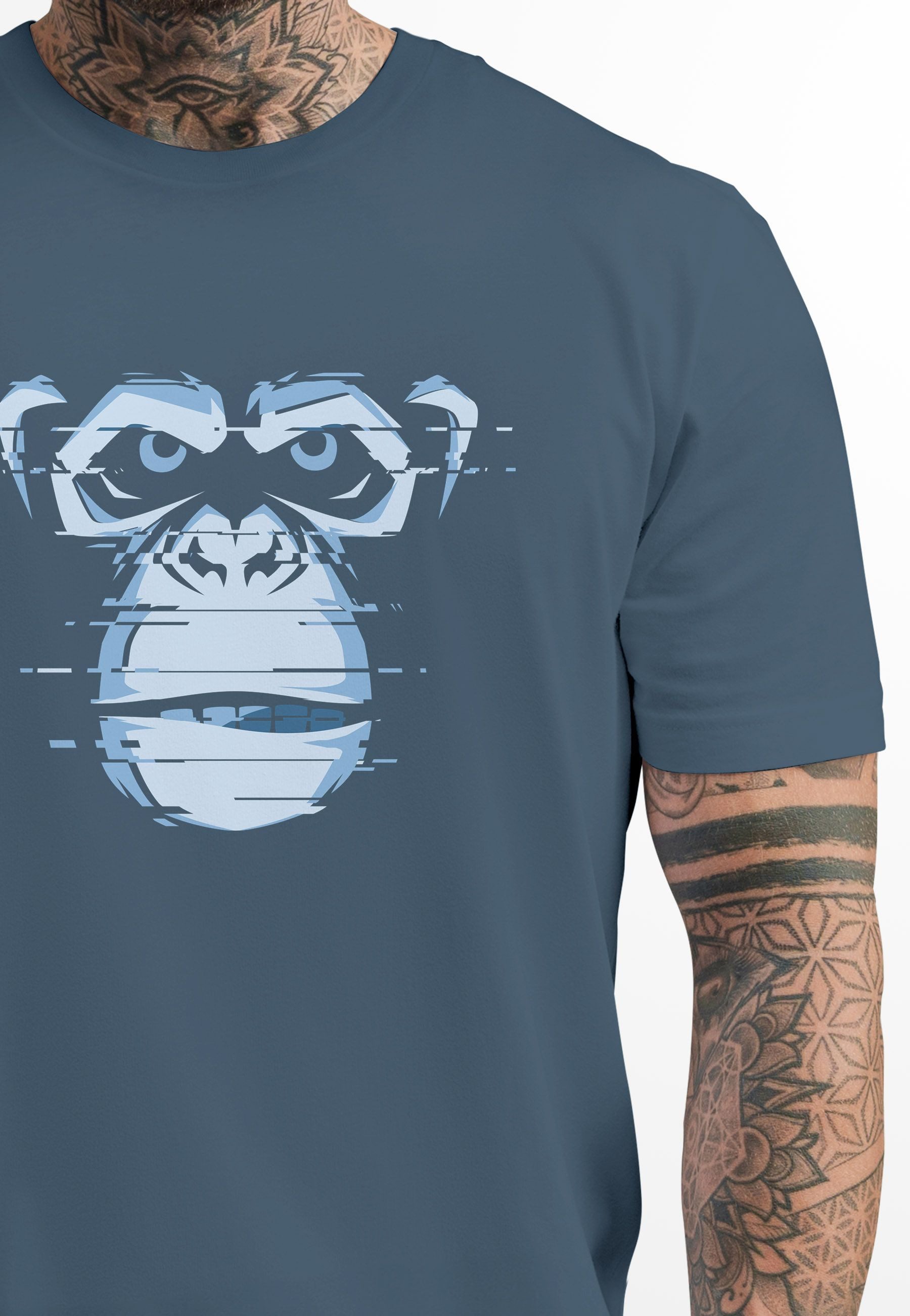 Neverless Print-Shirt Herren T-Shirt Brustprint Affe günstig online kaufen
