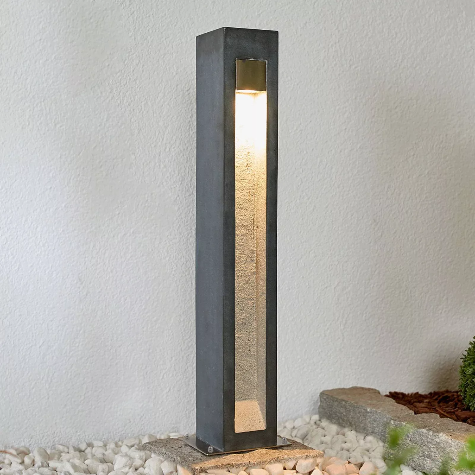 LED-Pollerleuchte Adejan, Basaltstein, V4A, 70 cm günstig online kaufen