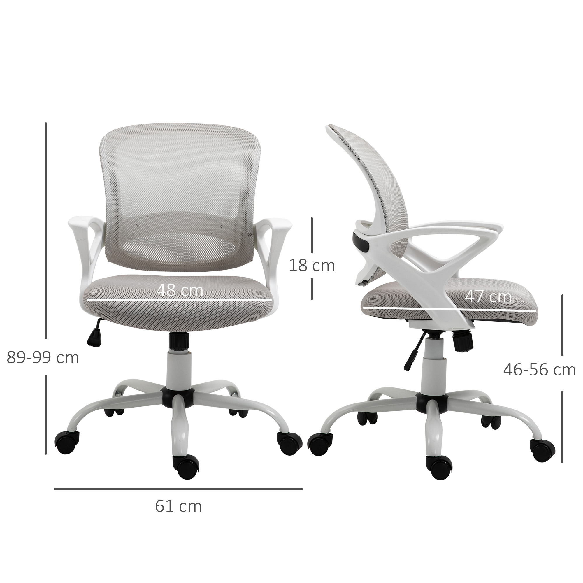 Vinsetto Bürostuhl Ergonomischer Mesh Schreibtischstuhl, Höhenverstellbarer günstig online kaufen
