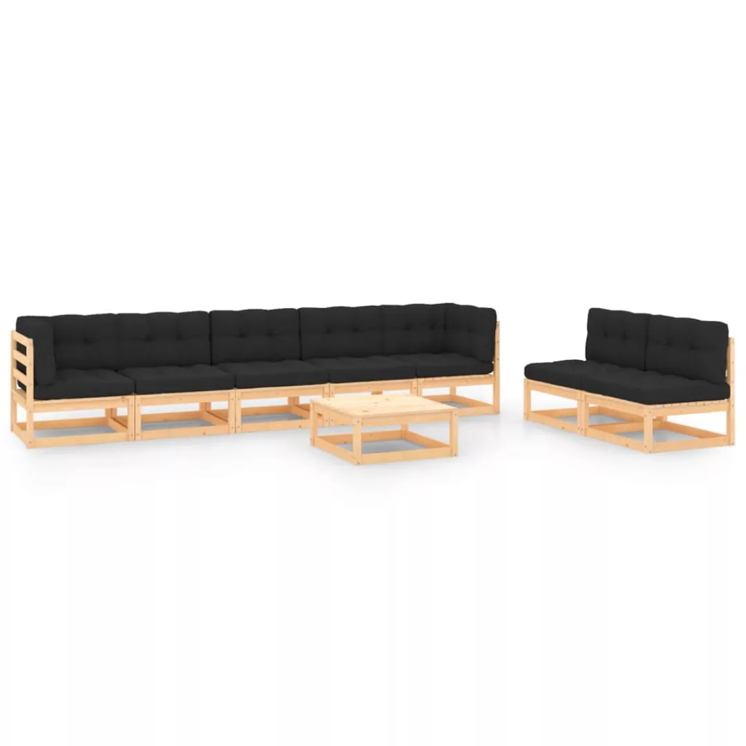 8-tlg. Garten-lounge-set Mit Kissen Massivholz Kiefer günstig online kaufen