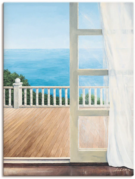 Artland Poster »Veranda mit Meerblick«, Fensterblick, (1 St.), auf Keilrahm günstig online kaufen