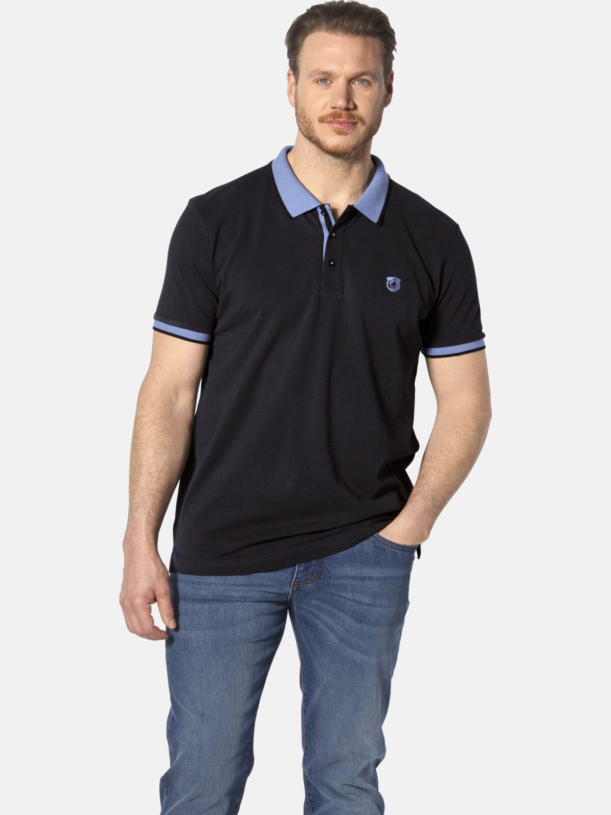 Jan Vanderstorm Poloshirt LAVRANS aus luftigem günstig online kaufen