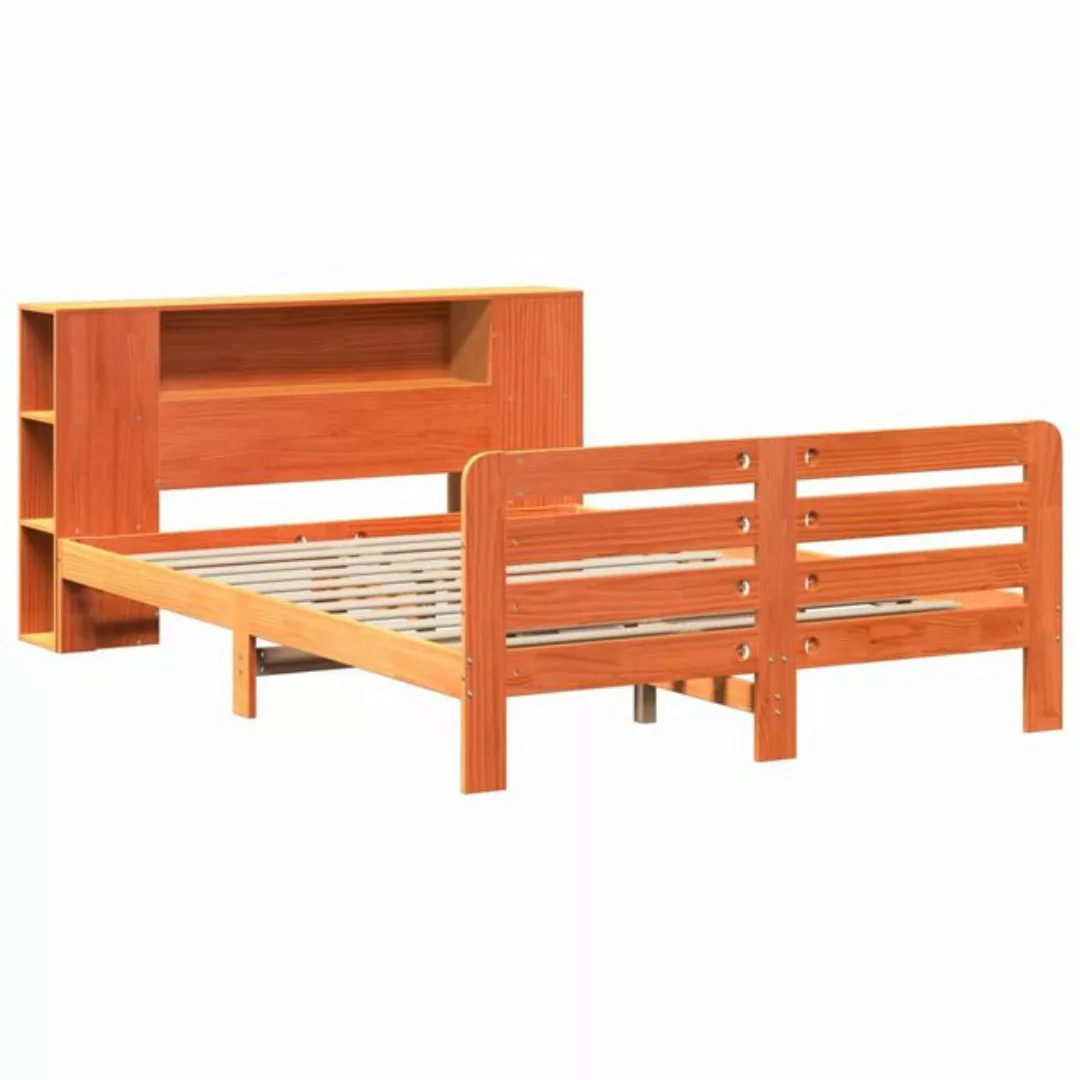 vidaXL Bett, Massivholzbett ohne Matratze Wachsbraun 120x200 cm Kiefernholz günstig online kaufen