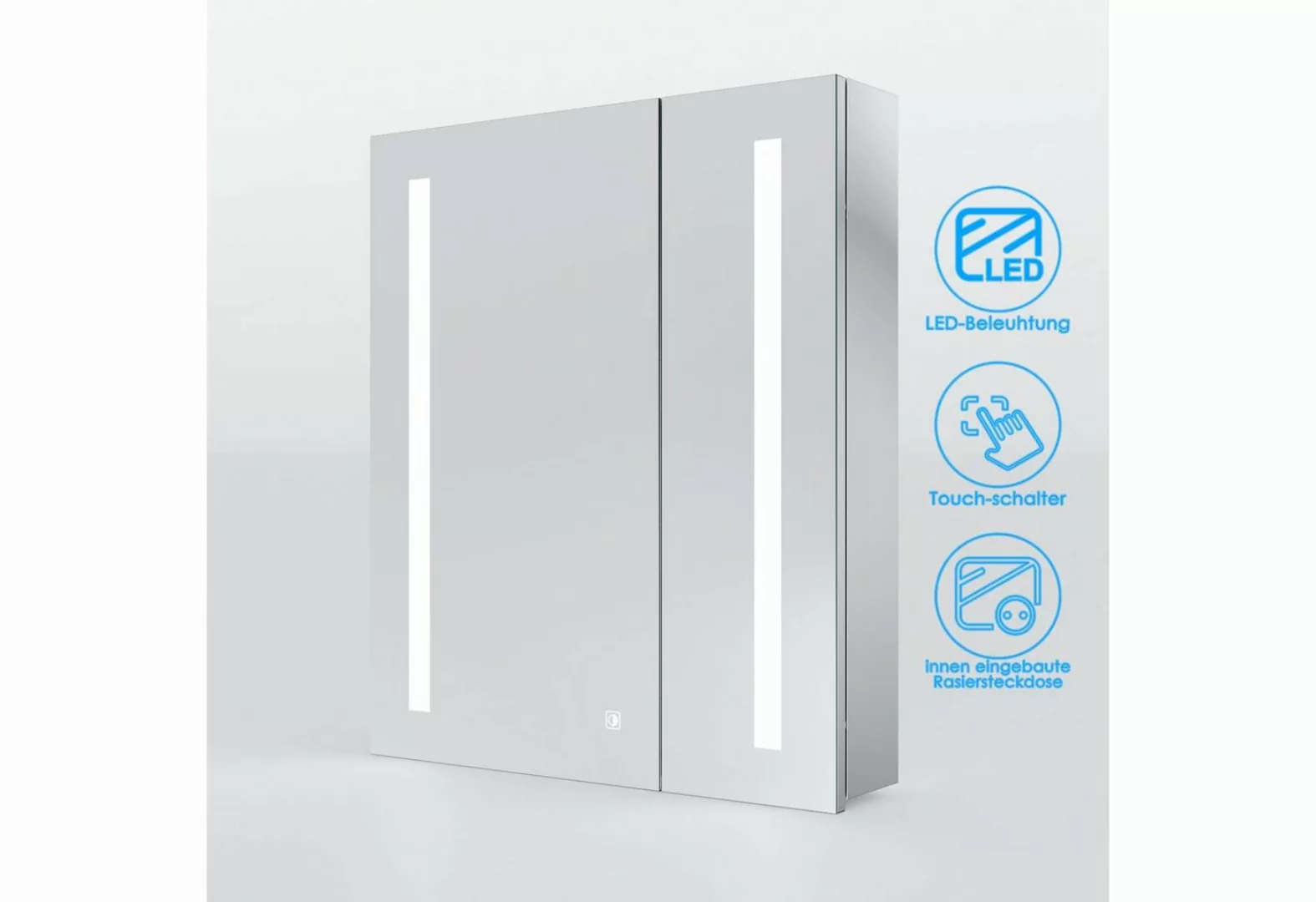 SONNI Spiegelschrank Spiegelschrank Badezimmer mit Beleuchtung Edelstahl 60 günstig online kaufen