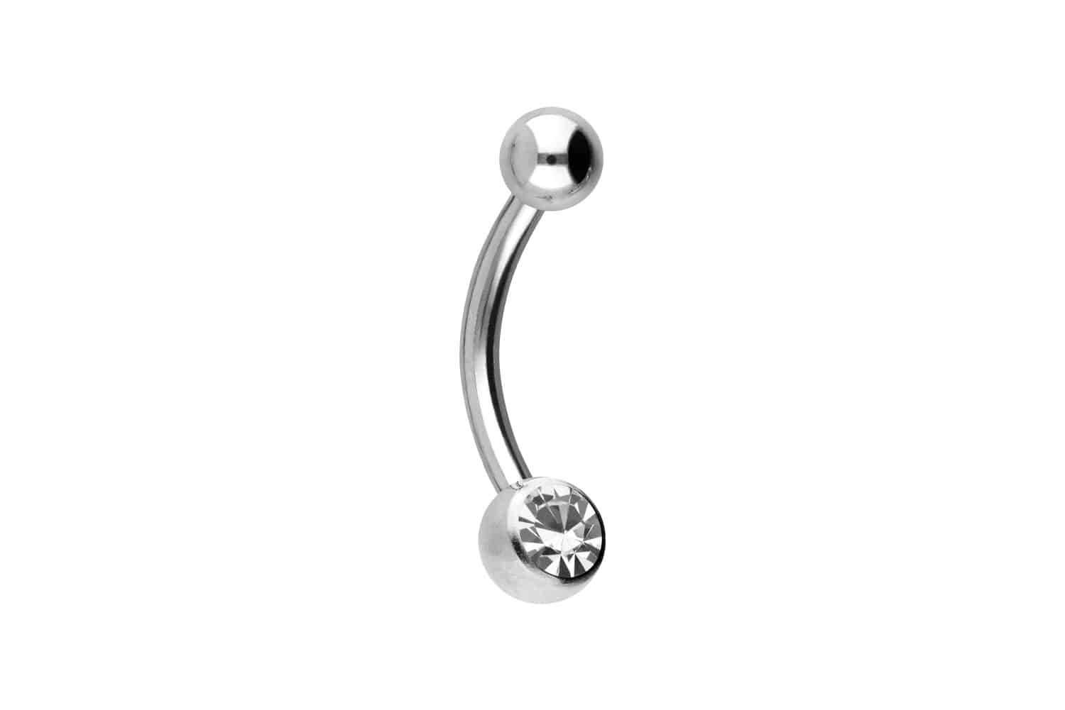 PIERCINGLINE Bauchnabelpiercing Titan Mini Bananabell KRISTALL günstig online kaufen